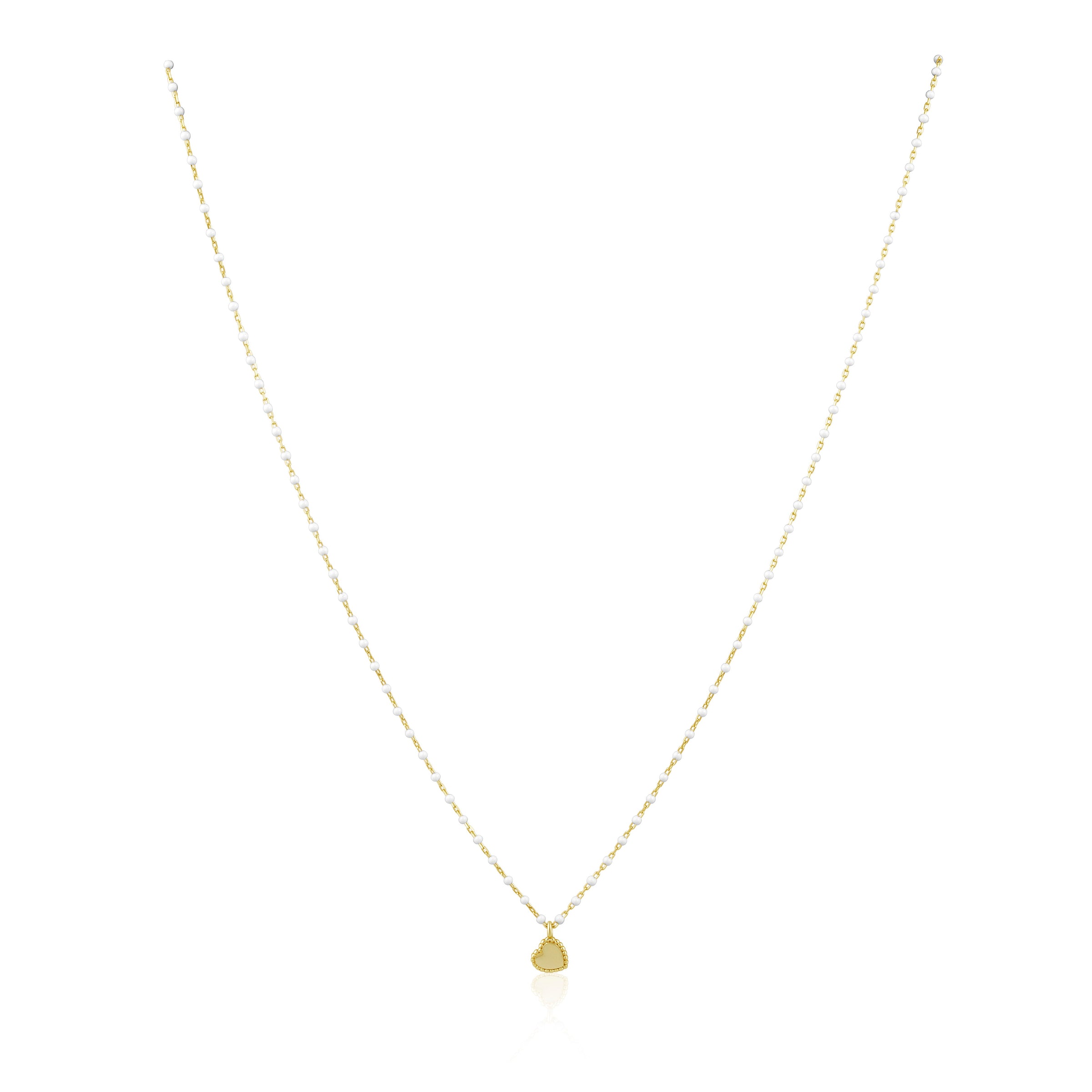 Elsa Mini Heart Necklace White