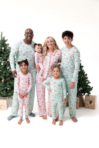 Golfing Mrs. Claus and Elves - Adult Short Sleeve Coat Style with Pants