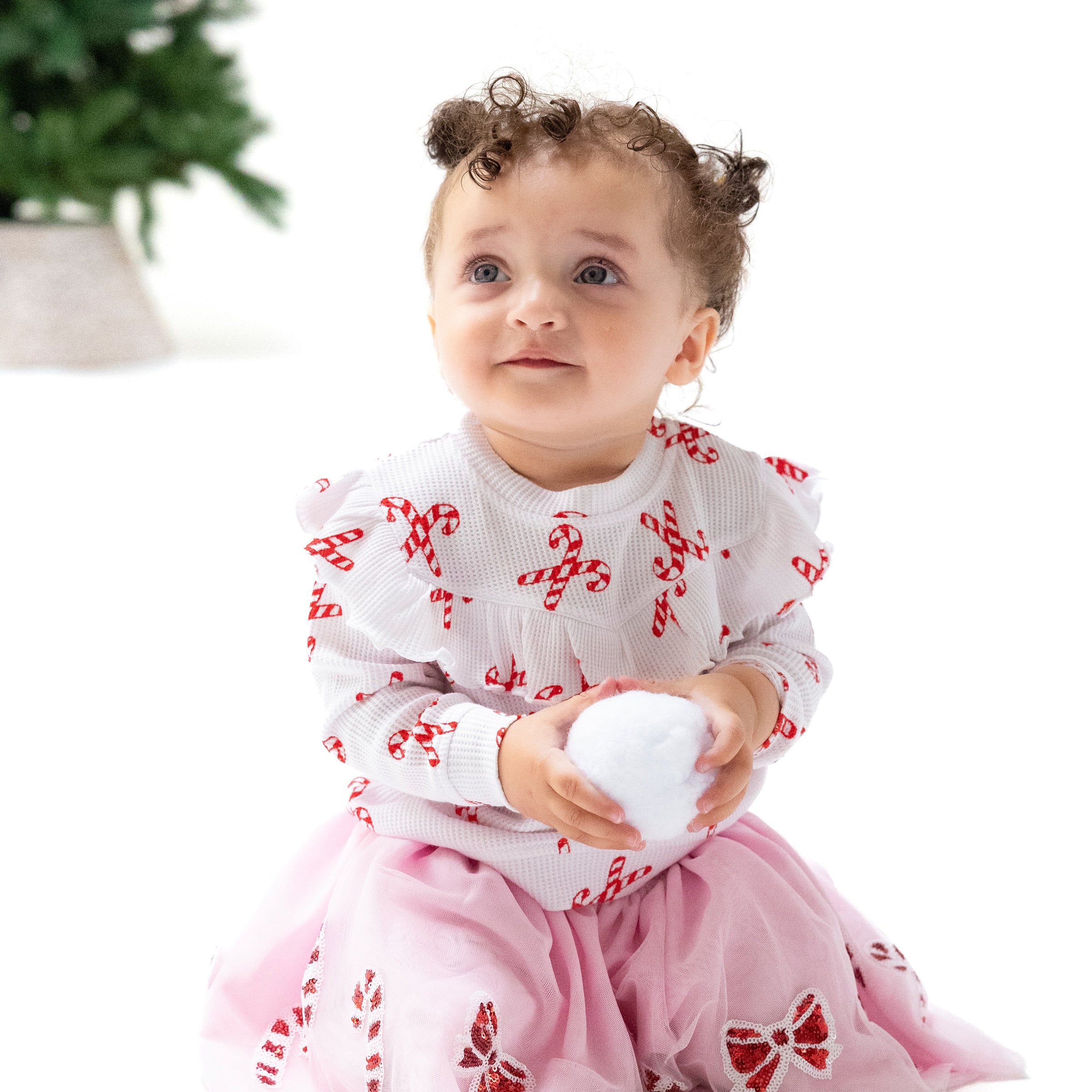 Candy Canes - V Ruffle Top