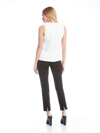 Margeaux - Brown Ankle Slit Pants