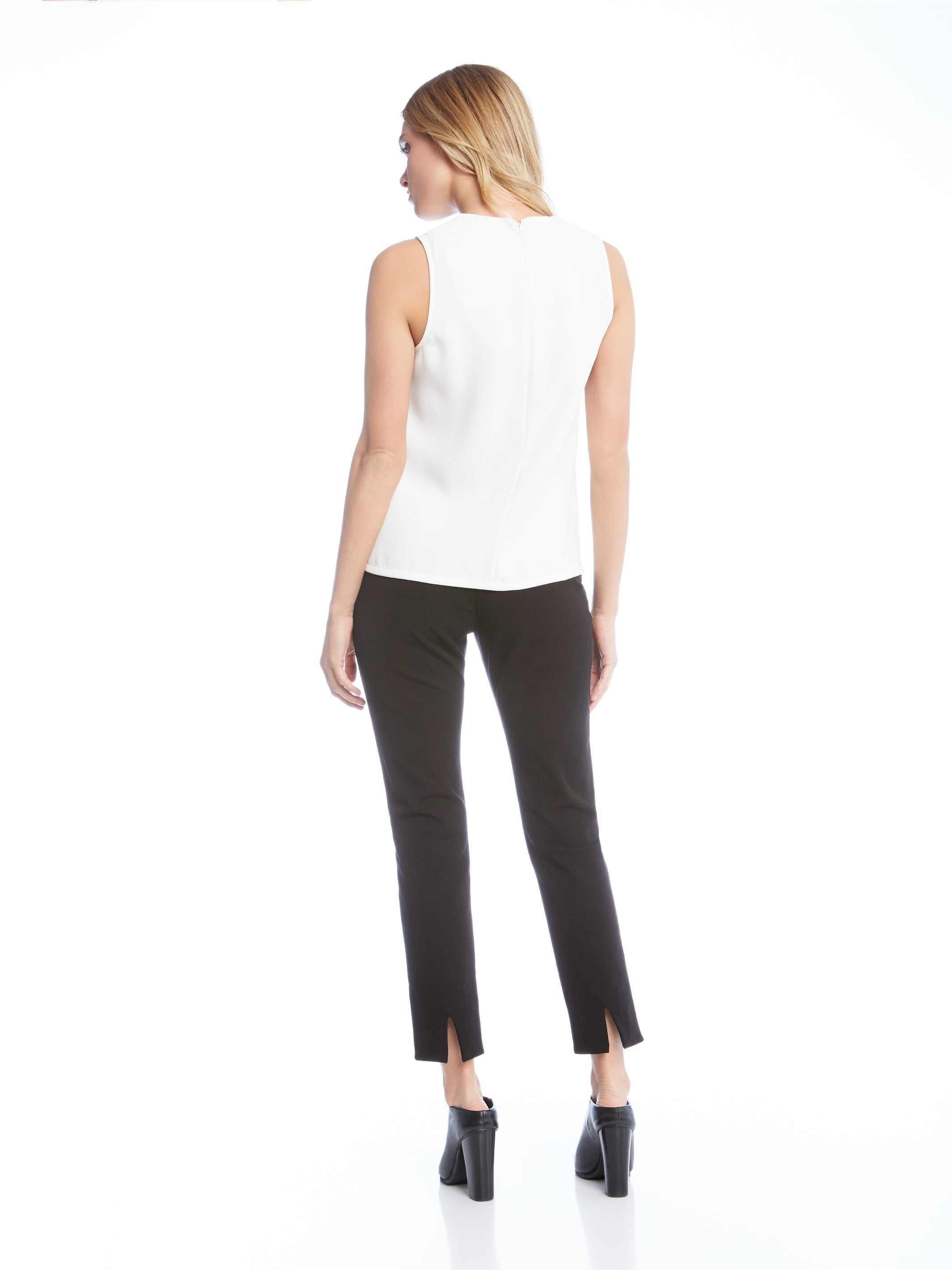 Margeaux - Brown Ankle Slit Pants