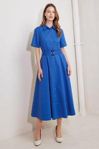 LUCKY ME WOVEN MIDI DRESS