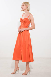 OCEANIC OPULENCE WOVEN MIDI DRESS