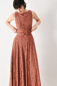 TRUE ROMANCE WOVEN LACE MIDI DRESS