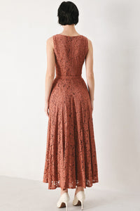 TRUE ROMANCE WOVEN LACE MIDI DRESS
