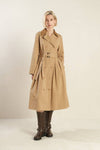 Falling Leaves Woven Midi Trench Coat