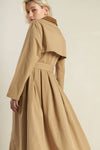 Falling Leaves Woven Midi Trench Coat