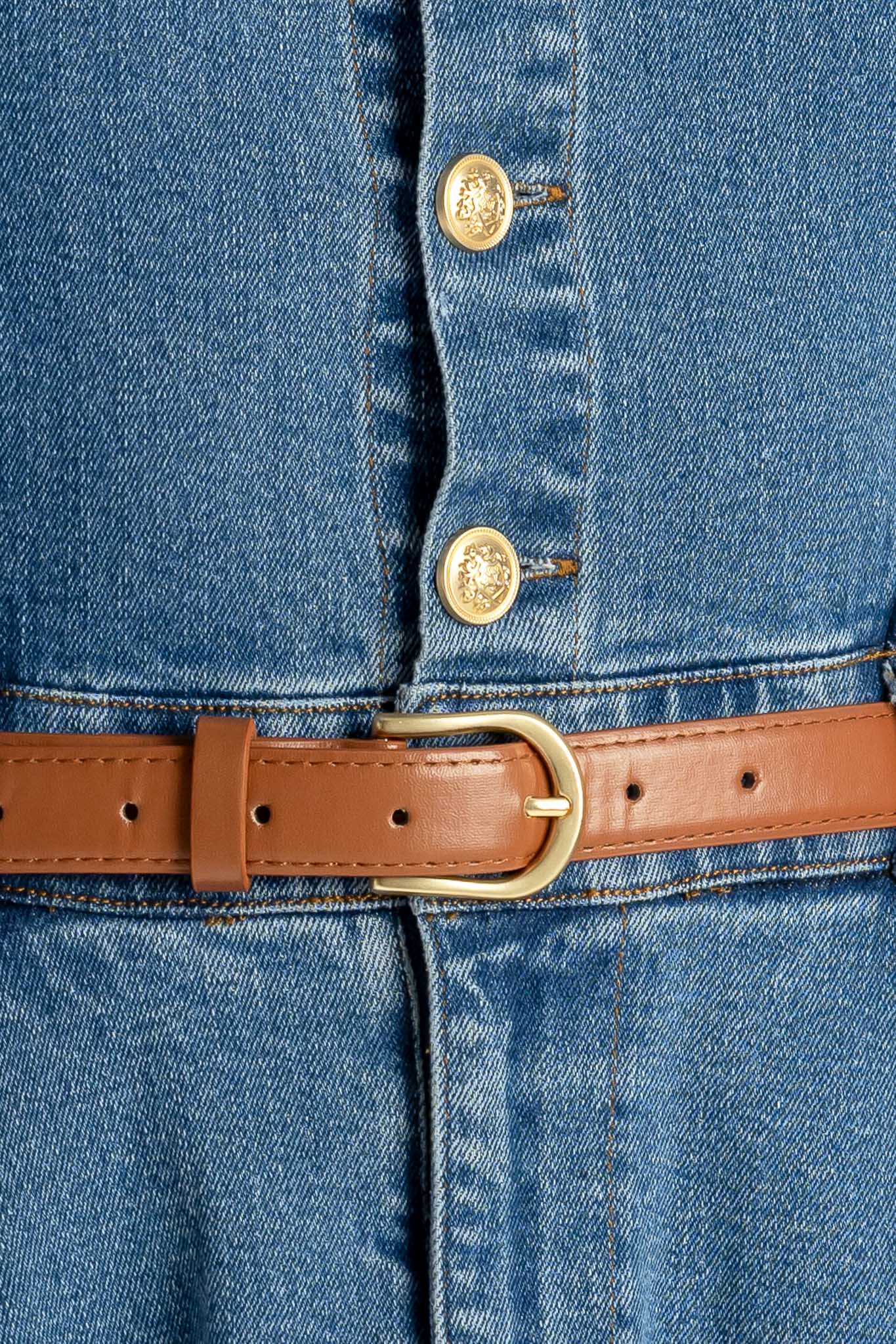 CLASSIC WITH A TWIST DENIM MIDI DRESS