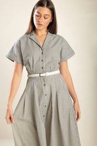 TIME TO EVOLVE WOVEN MIDI DRESS