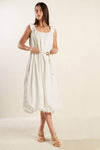 RIVERSIDE SIPS WOVEN MIDI DRESS