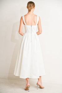 SERENE CHARM WOVEN MIDI DRESS