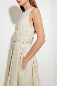 OVER THE WATERS WOVEN MIDI DRESS