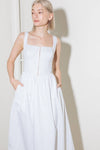 CATCH THE SUN IN WHITE  WOVEN MIDI DRESS