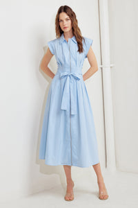 BLUE SERENITY WOVEN MIDI DRESS