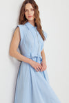 BLUE SERENITY WOVEN MIDI DRESS