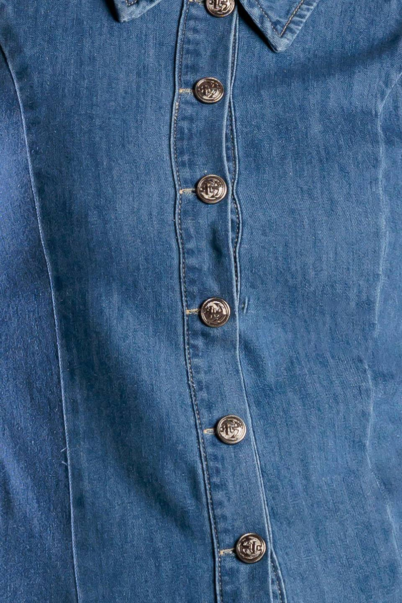 WHERE I WANT TO BE DENIM MINI DRESS