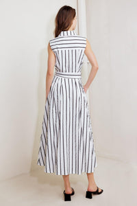 HUGS & VANILLA CLOUDS WOVEN MIDI DRESS