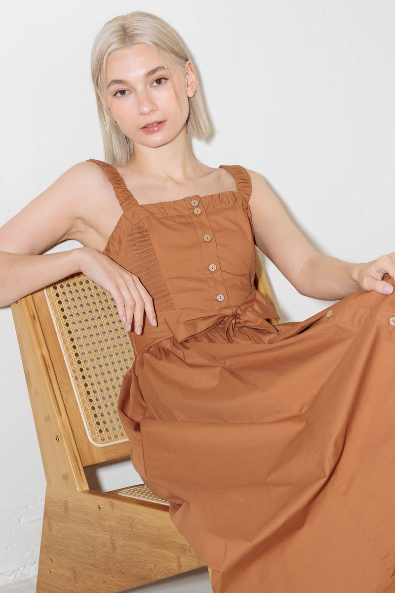 SOAK IN THE SUNSET WOVEN MIDI DRESS