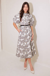 TIME AFTER TIME WOVEN MIDI DRESS
