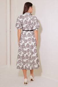 TIME AFTER TIME WOVEN MIDI DRESS