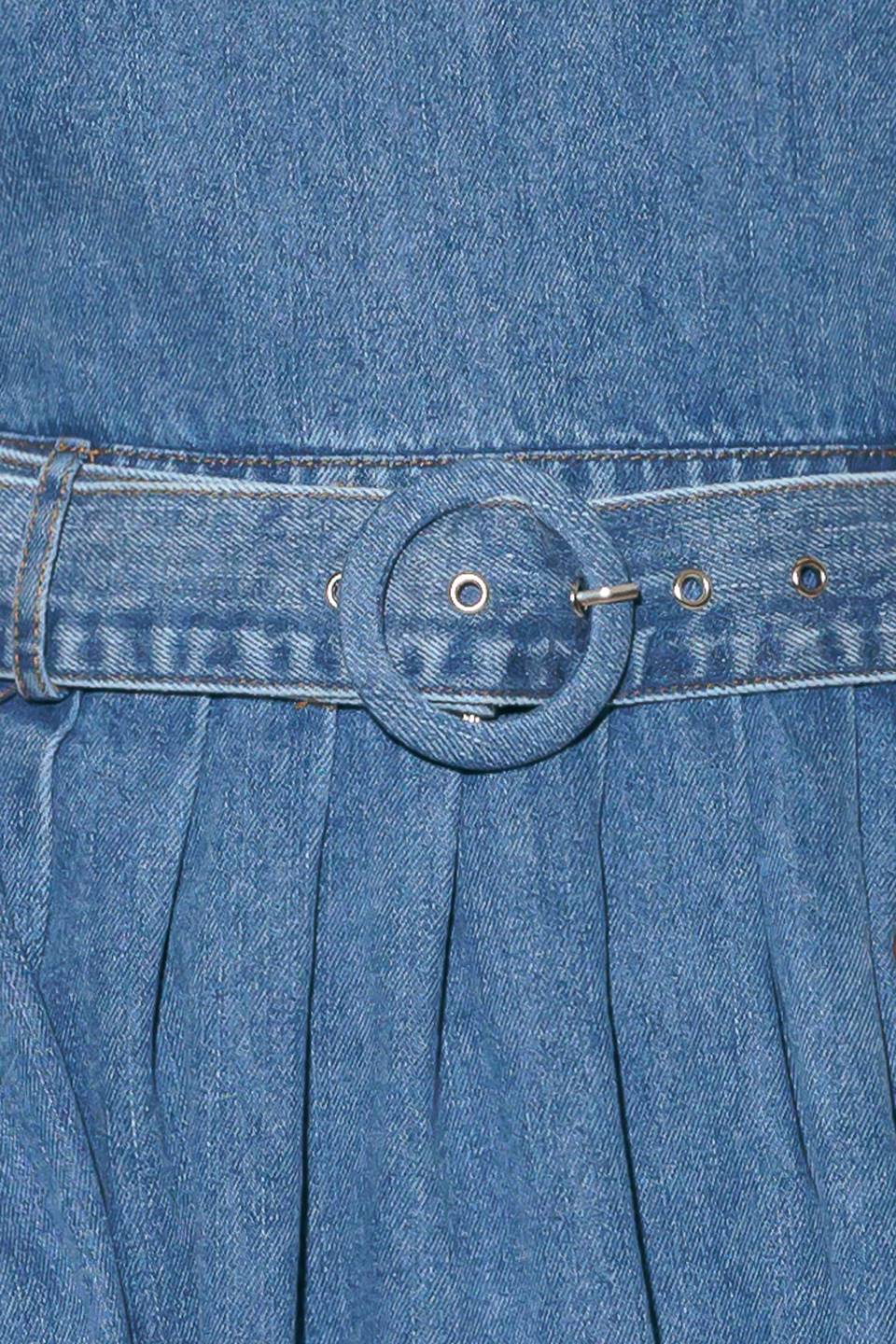 LAVENDER FIELDS DENIM MIDI DRESS