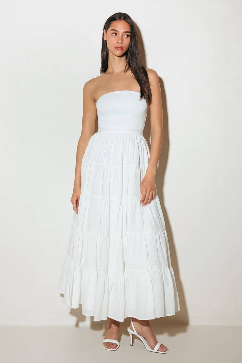 NEO BREEZE WHITE MIDI DRESS