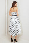 MONROE DOT WHITE WOVEN MIDI DRESS