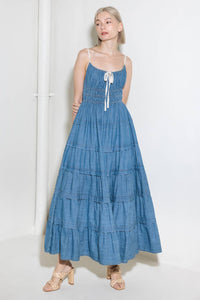 ETERNAL DESIRE DENIM MIDI DRESS