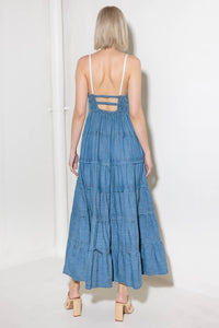 ETERNAL DESIRE DENIM MIDI DRESS