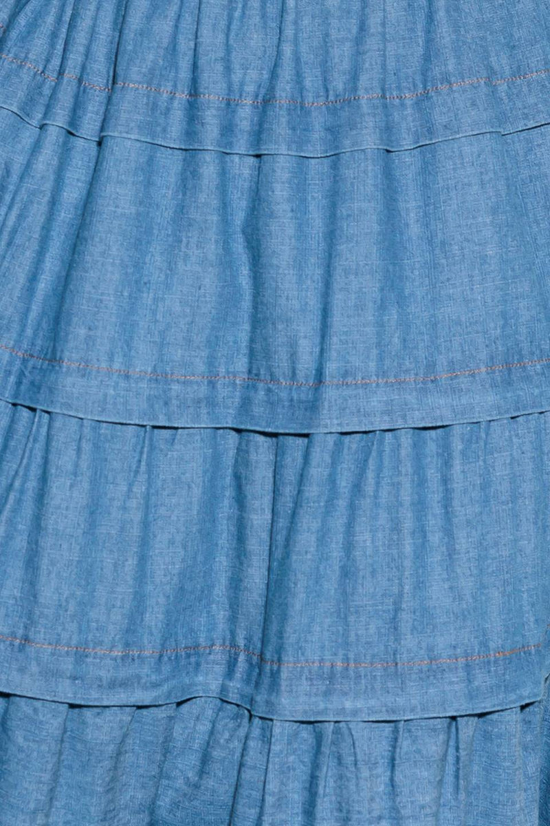 ETERNAL DESIRE DENIM MIDI DRESS