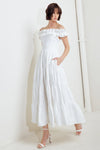 SWEETHEART TIERED ROMANCE WOVEN MIDI DRESS