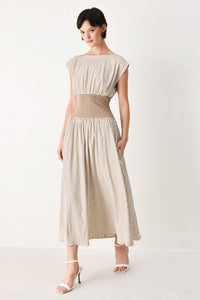 HAMPTONS MORNING STRIPE WOVEN MIDI DRESS