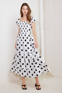 EFFORTLESS DAYS WOVEN MIDI DRESS