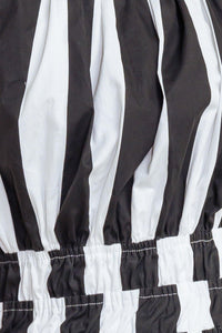 LUXE LINEAR STRIPED WOVEN MIDI DRESS