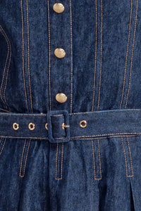 MOONLIGHT SERENADE DENIM MIDI DRESS