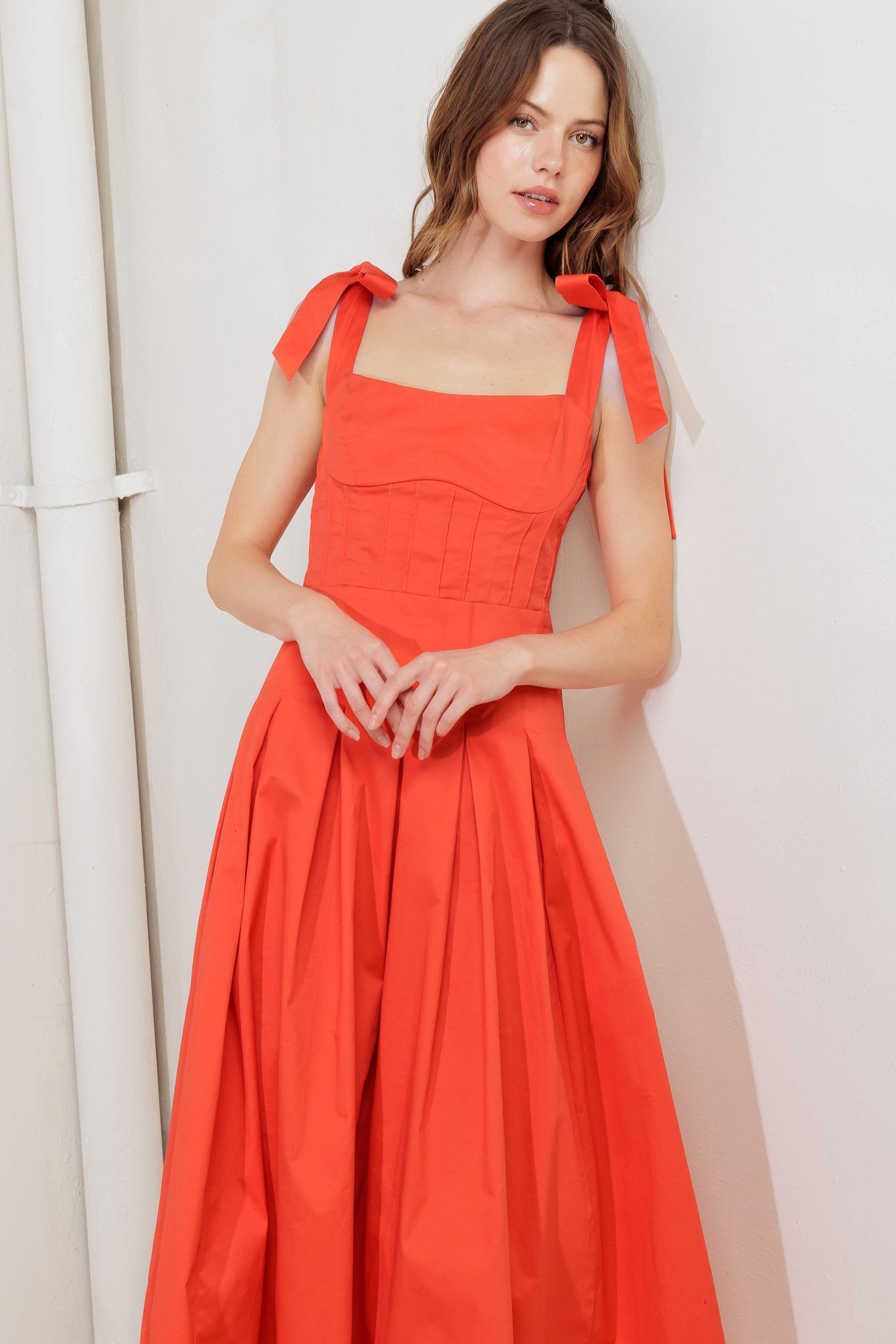 GENTLE SHADE WOVEN MIDI DRESS