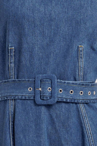 POET’S MUSE DENIM WOVEN MIDI DRESS