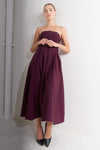 OPERA WINE WOVEN MIDI DRESS