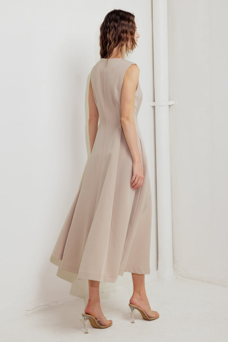 ZIP & FLOW WOVEN MIDI DRESS