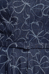 MOONDUST GARDEN DENIM MIDI DRESS