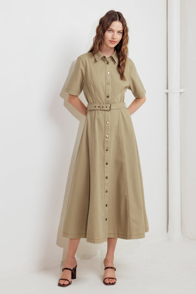 TERRACOTTA TRAIL WOVEN MIDI DRESS