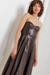 ESPRESSO DIVA FAUX LEATHER MIDI DRESS