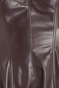 ESPRESSO DIVA FAUX LEATHER MIDI DRESS