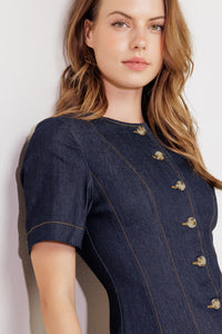INDIGO TEMPO DENIM MINI DRESS