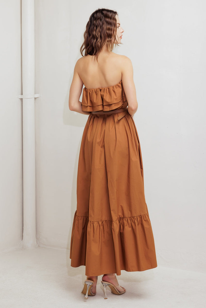 MILK & HONEY WOVEN MIDI DRESS
