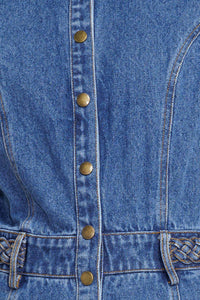 HIDDEN SMILE DENIM MIDI RESS