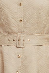 NEUTRAL CHIC WOVEN MIDI DRESS