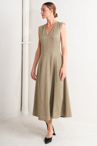 SOPHISTICATED SIMPLICITY WOVEN KNIT MIDI DRESS