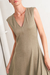 SOPHISTICATED SIMPLICITY WOVEN KNIT MIDI DRESS