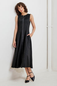 URBAN FRAME WOVEN MIDI DRESS